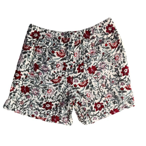 J.Jill Shorts Womens S NEW Floral Print Drawstring Shorts Cotton Blend Elastic‎ - Picture 7 of 7